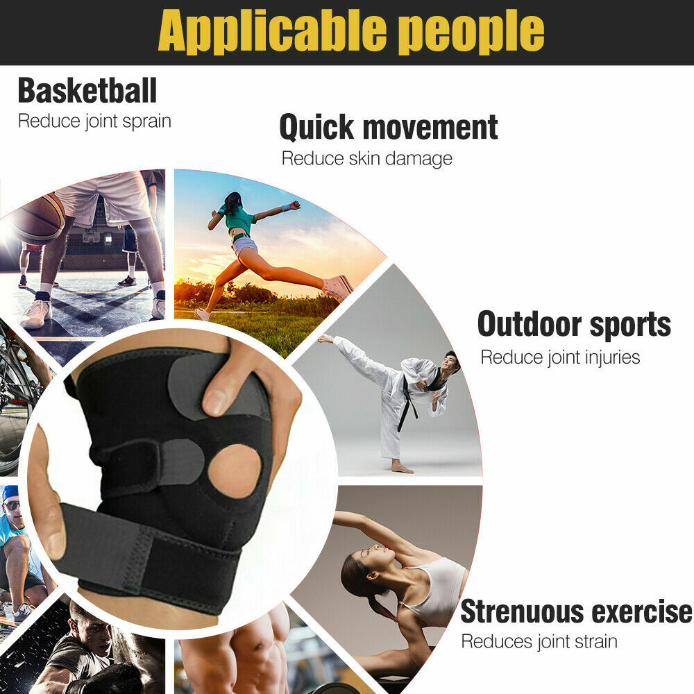 Open Patella Stabilizer Knee Brace Gel Pads Support Joint Pain Arthritis 1x / 2x