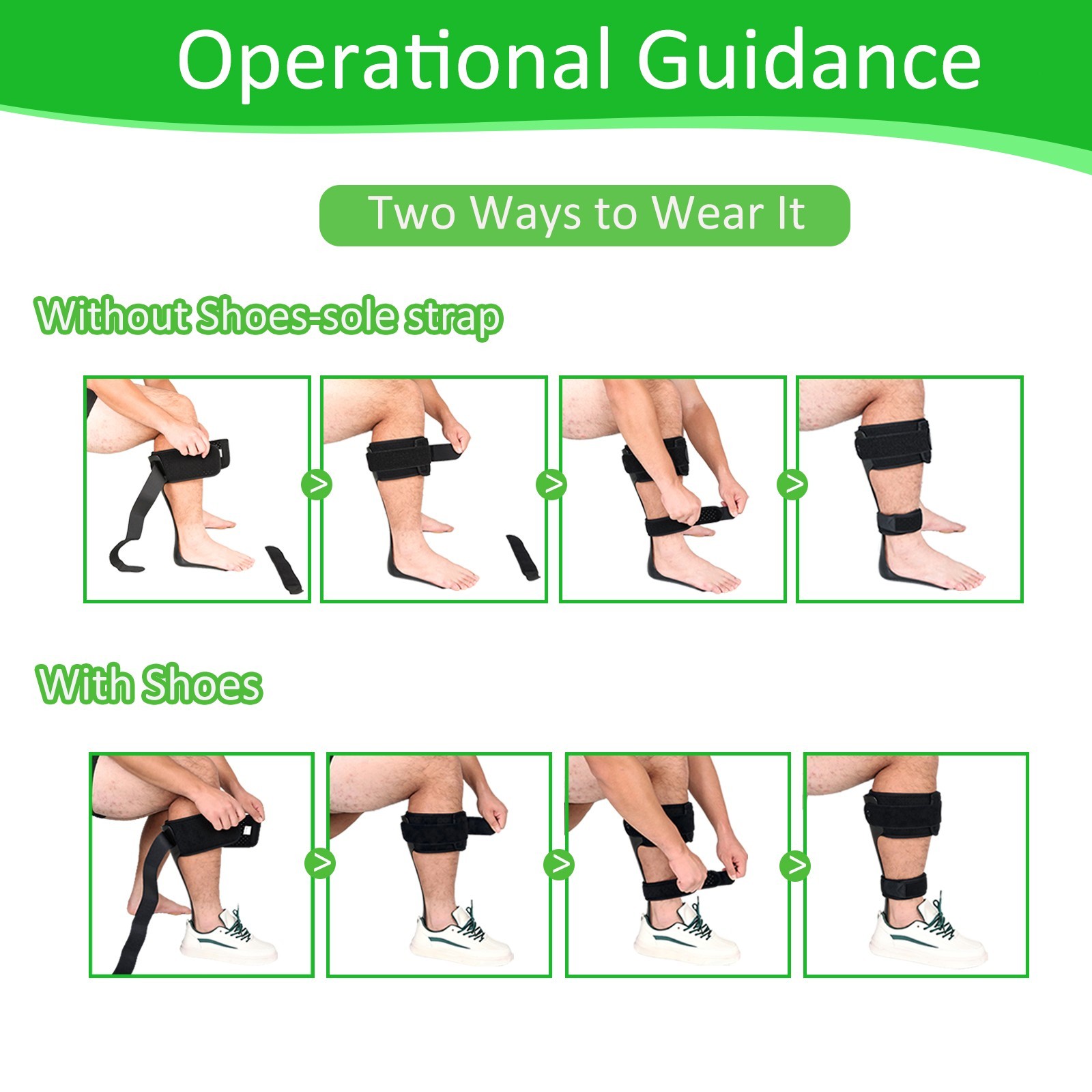 AFO Drop Foot Stabilizer Support for Walking with Shoe for Men and Women