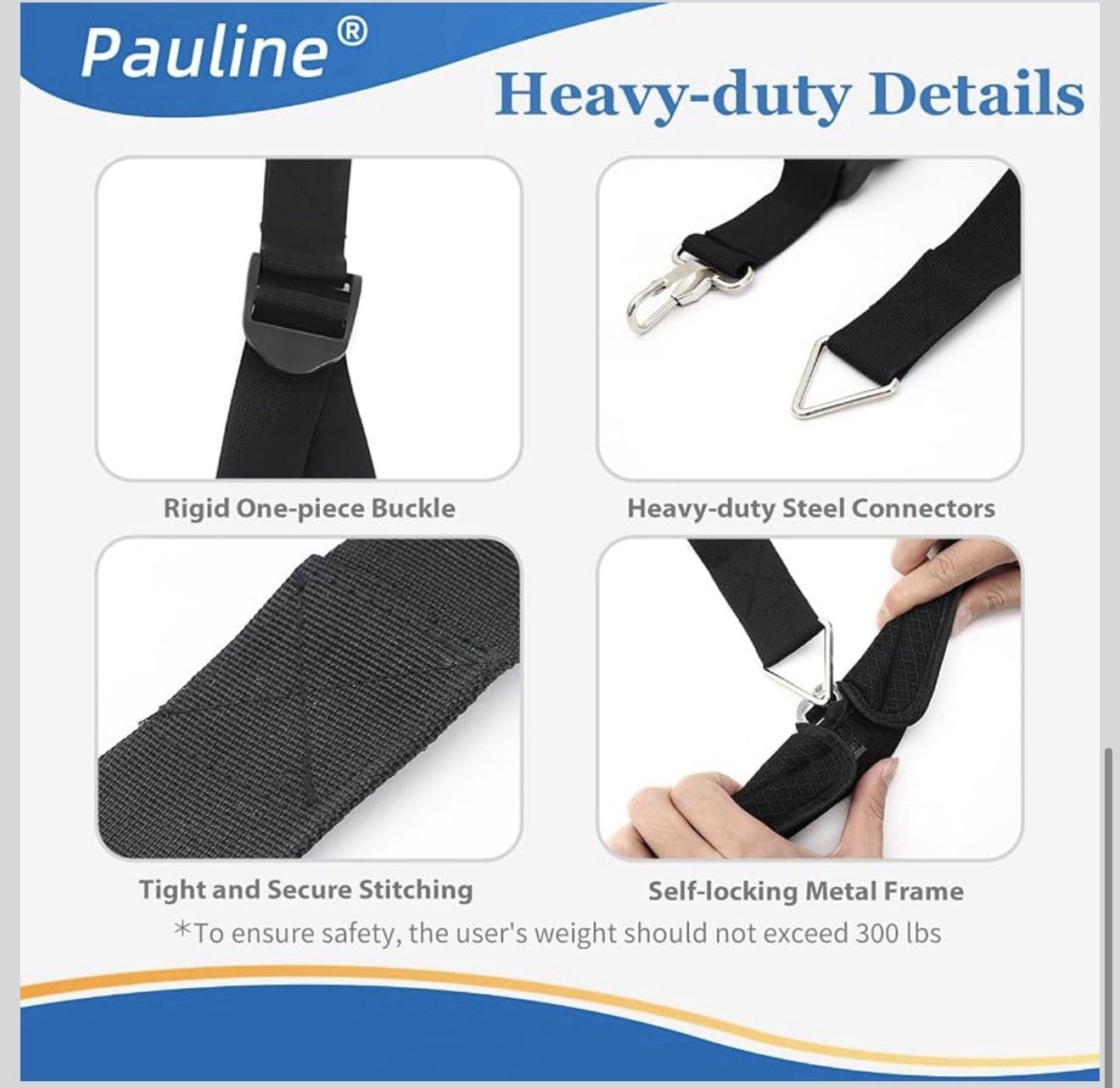 Pauline Adjustable Neck Traction Brace Head Halter Door Strap Black One Size