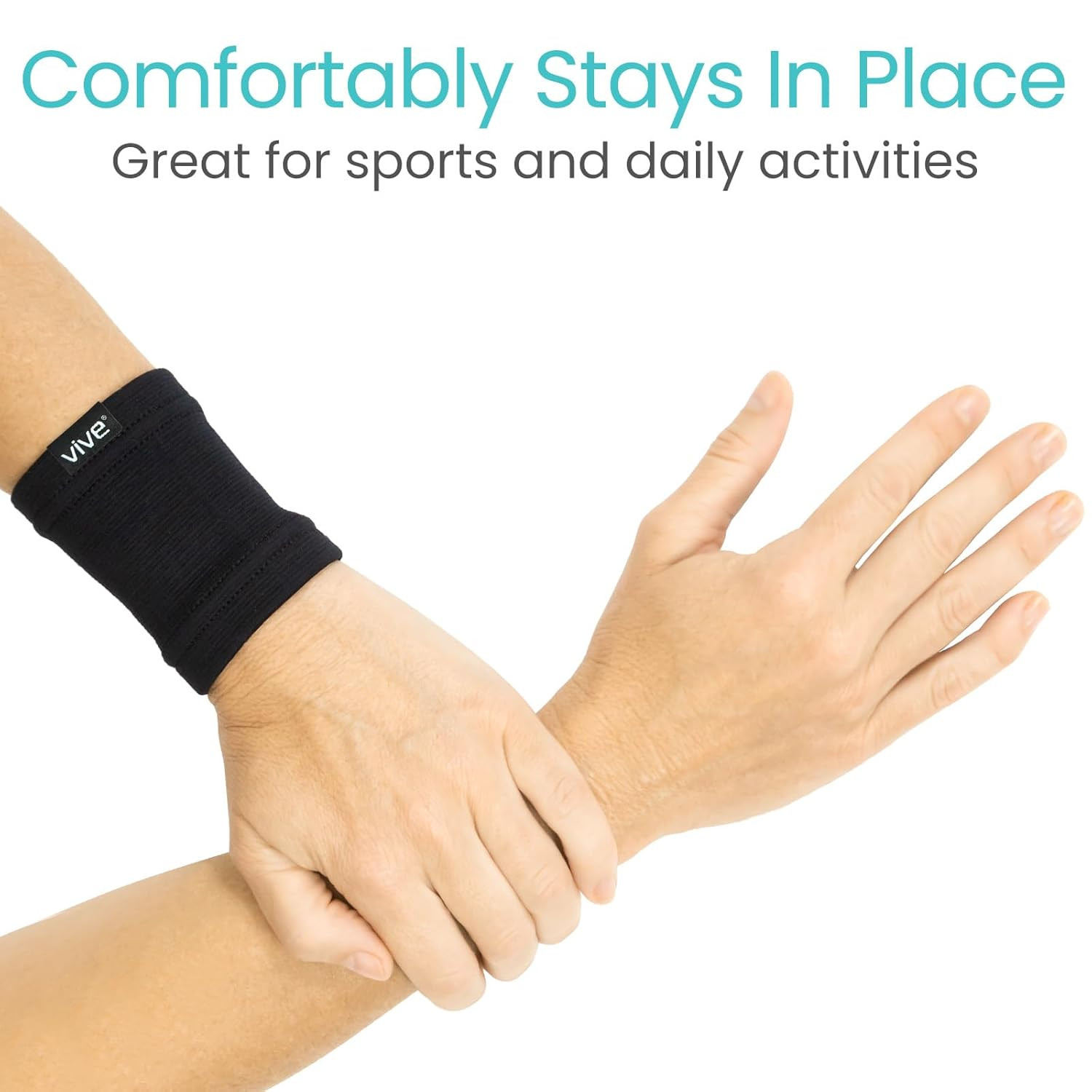 Wrist Compression Sleeves for Women & Men (Pair) – Elastic Support Wristband …