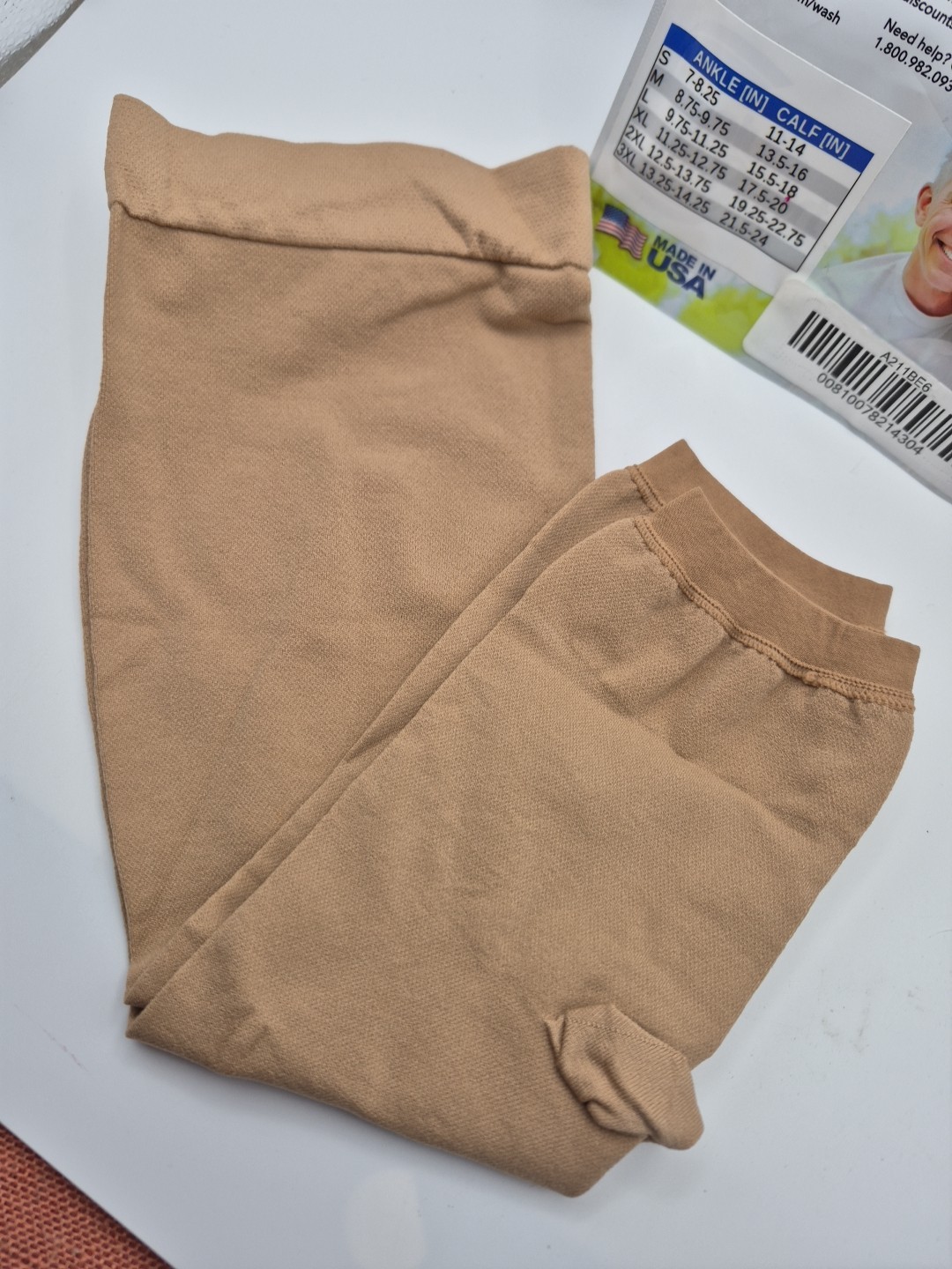 Mojo Compression Knee- Hi Stockings Open Toe 20-30mmHg Size 3XL Beige A211BE6
