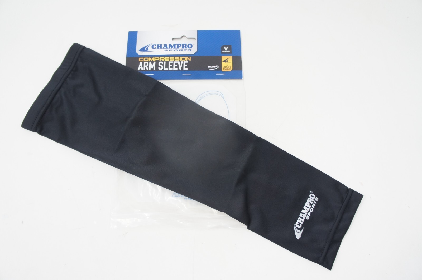 Champro Basketball Arm Compression Sleeve Black, Moisture Wicking, Size Varsity