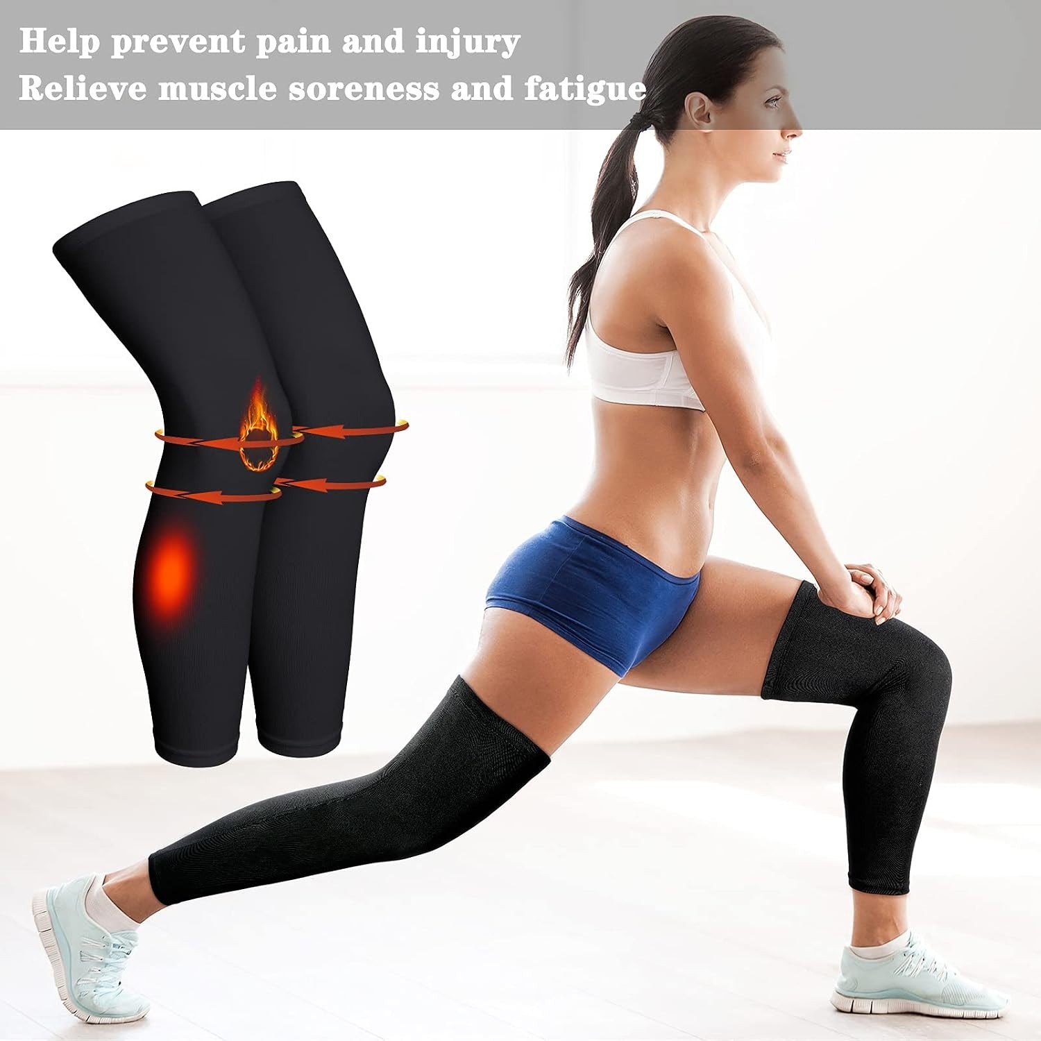 Compression Leg Sleeve Full Leg Sleeves Sports Cycling for Men Women, Running…