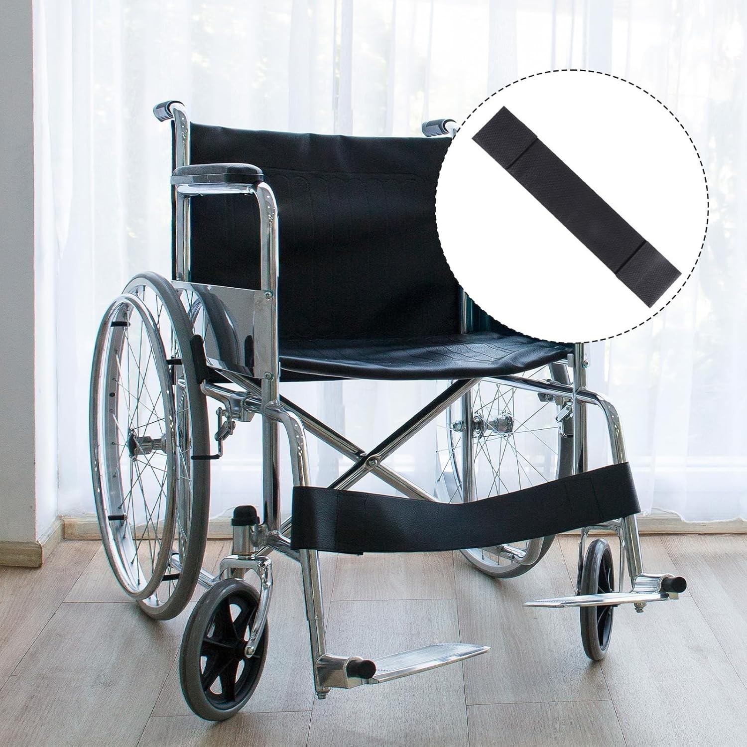 Wheelchair Calf Belt 19.6×4.3″, Soft Oxford Cloth Adjustable Leg Support