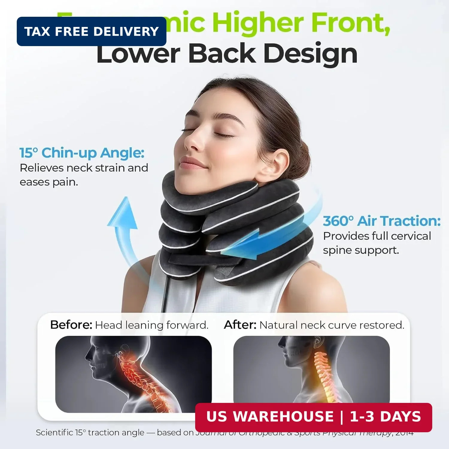 Inflatable Neck Stretcher for Cervical Traction, Cervical Stretcher with 3