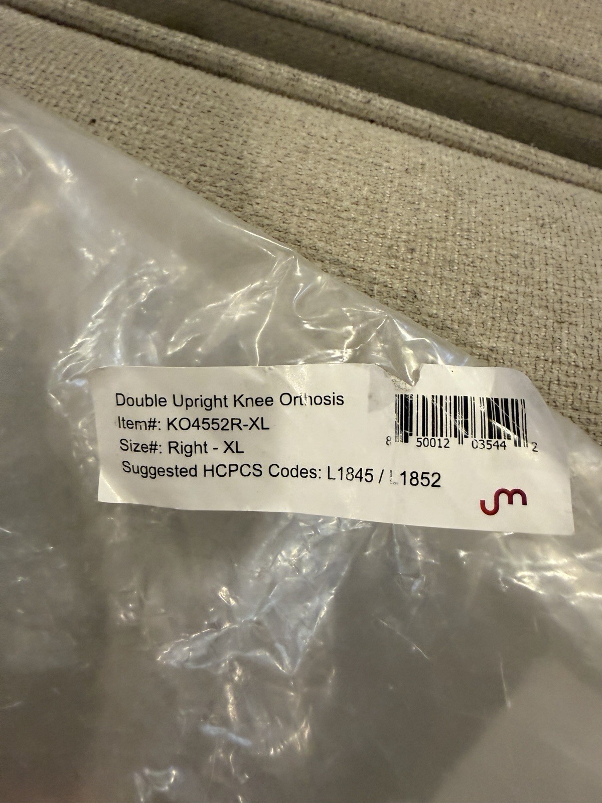 Unite Medical Double Upright Knee Orthosis Right XL Stabilization KO4552R-XL