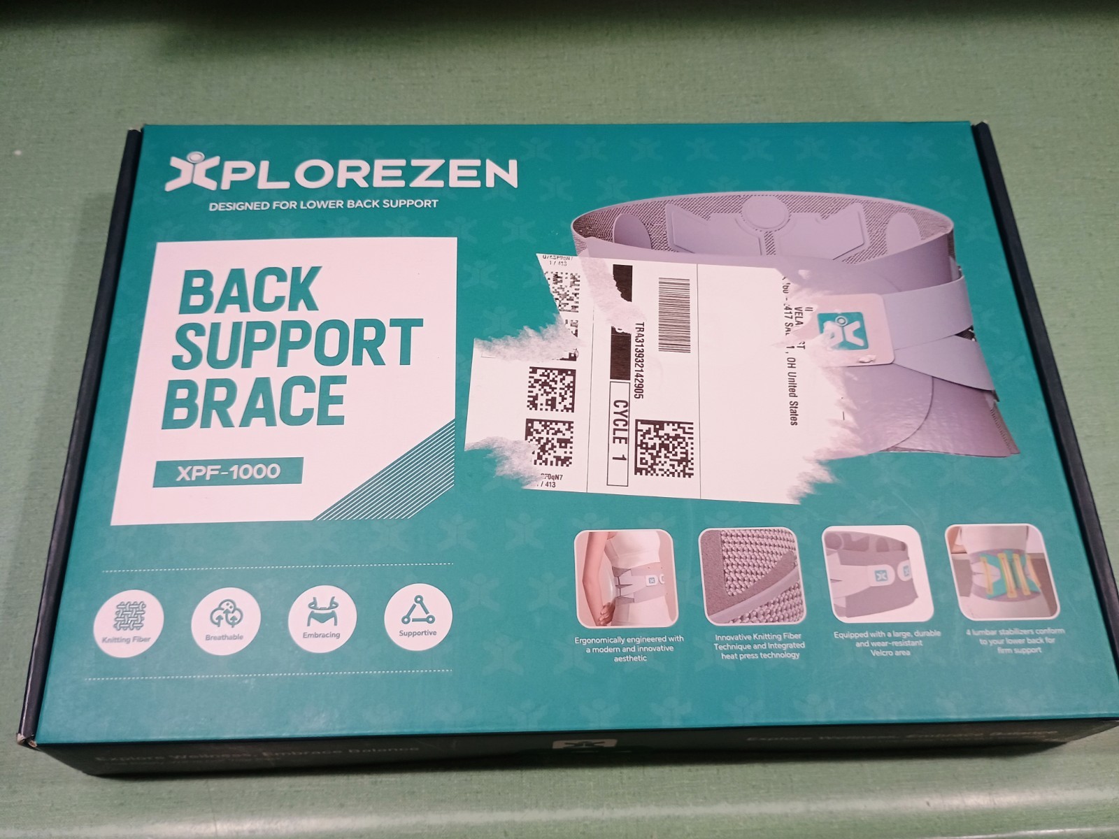 2XL Adjustable Back Support Brace XPF-1000 New in Box Lower Back SupportD XXL
