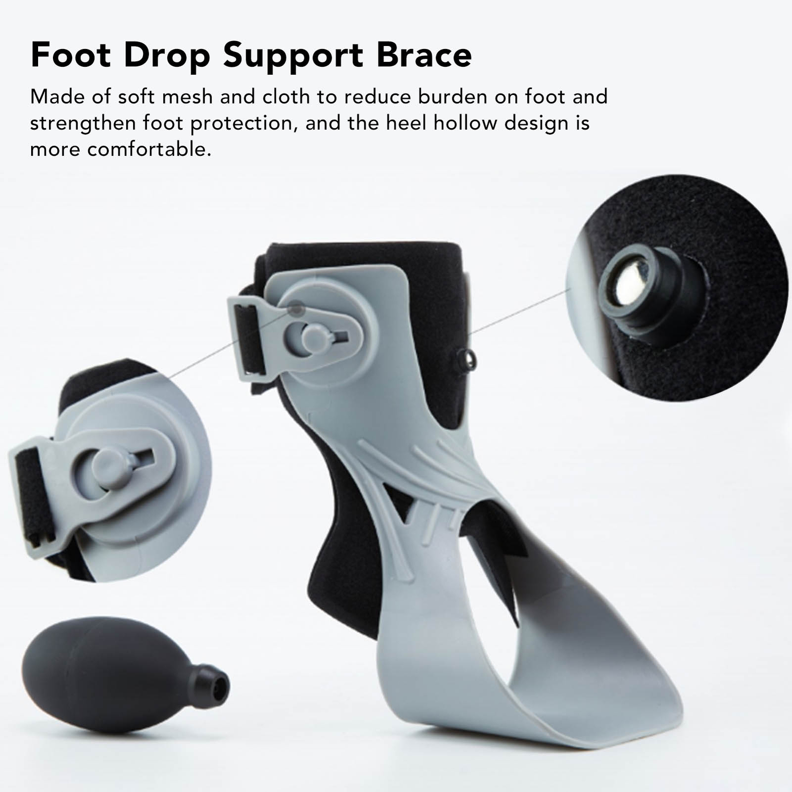 Foot Drop Brace Adjustable Rotary Buckle Posture Correct Ankle Foot Orthosis M(L