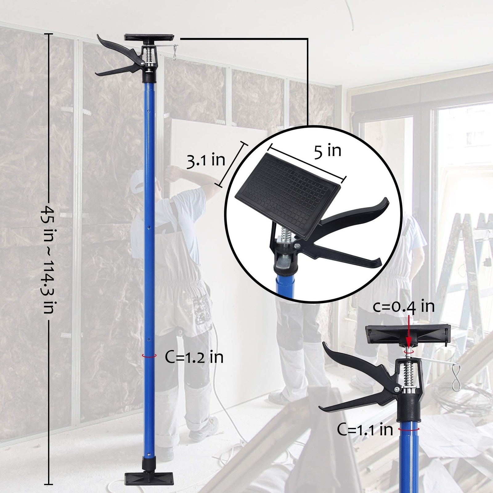 SAND MINE Adjustable Support Pole, 3rd Hand Support System, Steel Quick Suppo…