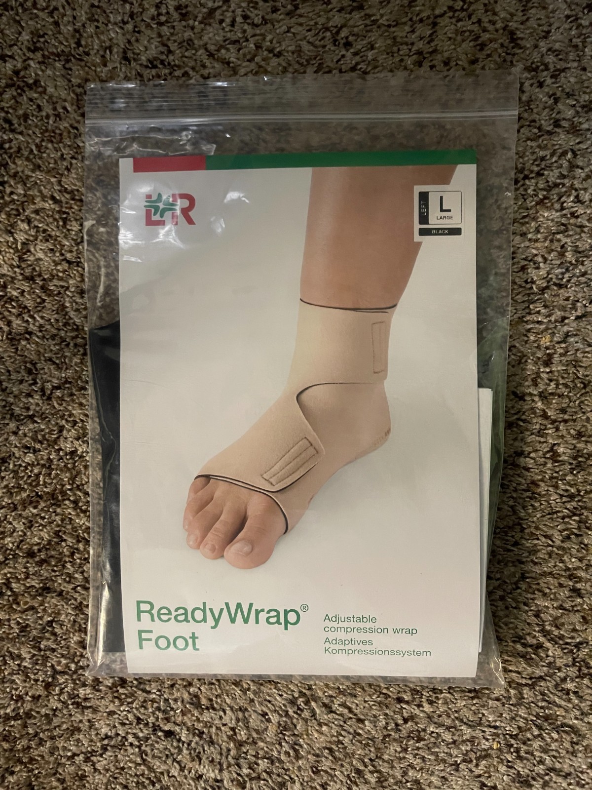 L&R ReadyWrap Foot SL Compression Wrap Large Left Black REF 104425 New