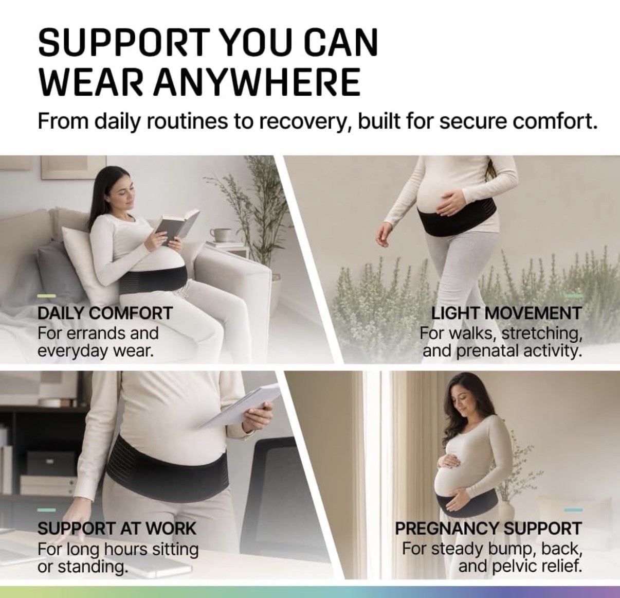 MODVEL Maternity Support Belt XXL Black Abdomen/Back/Hip/Pelvis – adjustable NEW