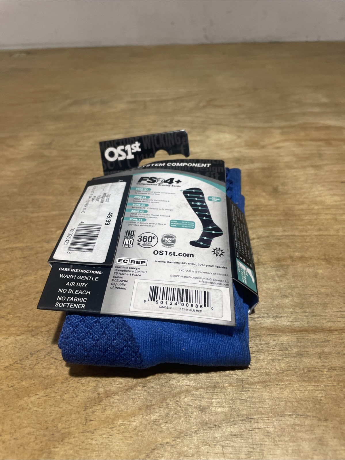 OS1st FS4 Compression Socks – Blue, Size Medium