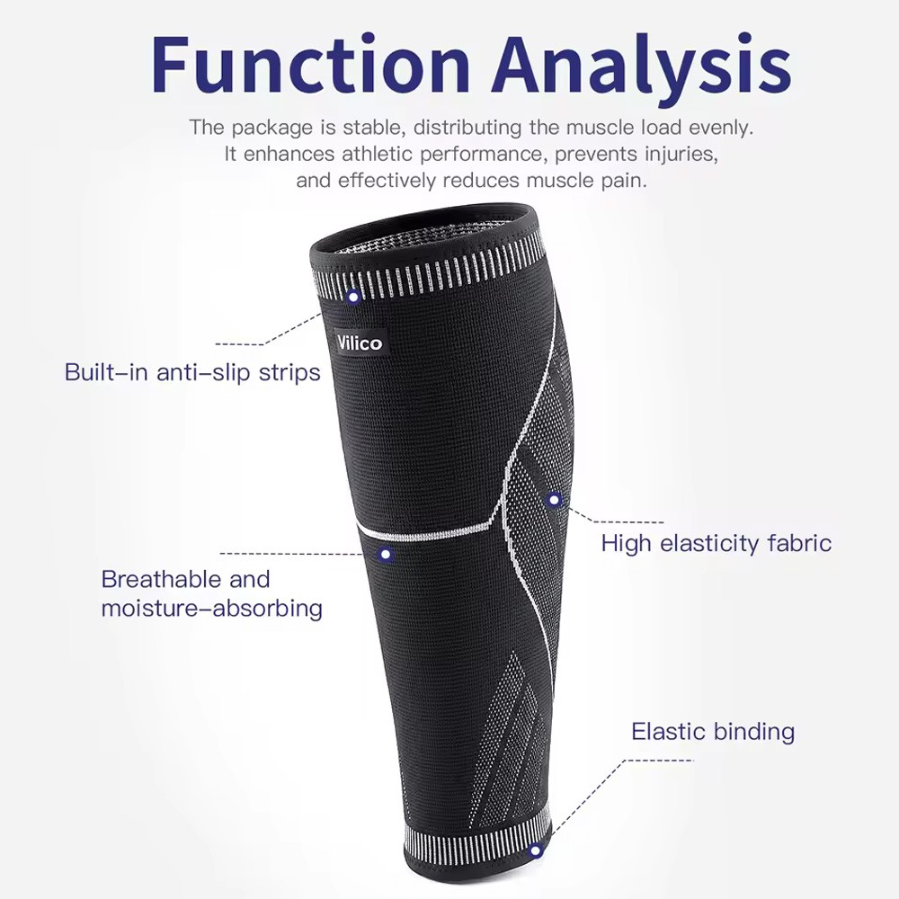 1 Pair Running Athletics Compression Sleeves Leg Calf Shin Splints Knee Pads