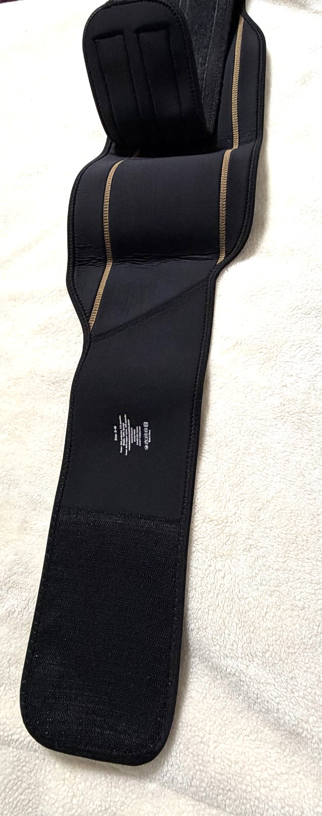 Copper Compression Gear Back Brace Lumbar Support Belt Black Size S/M Adjustable