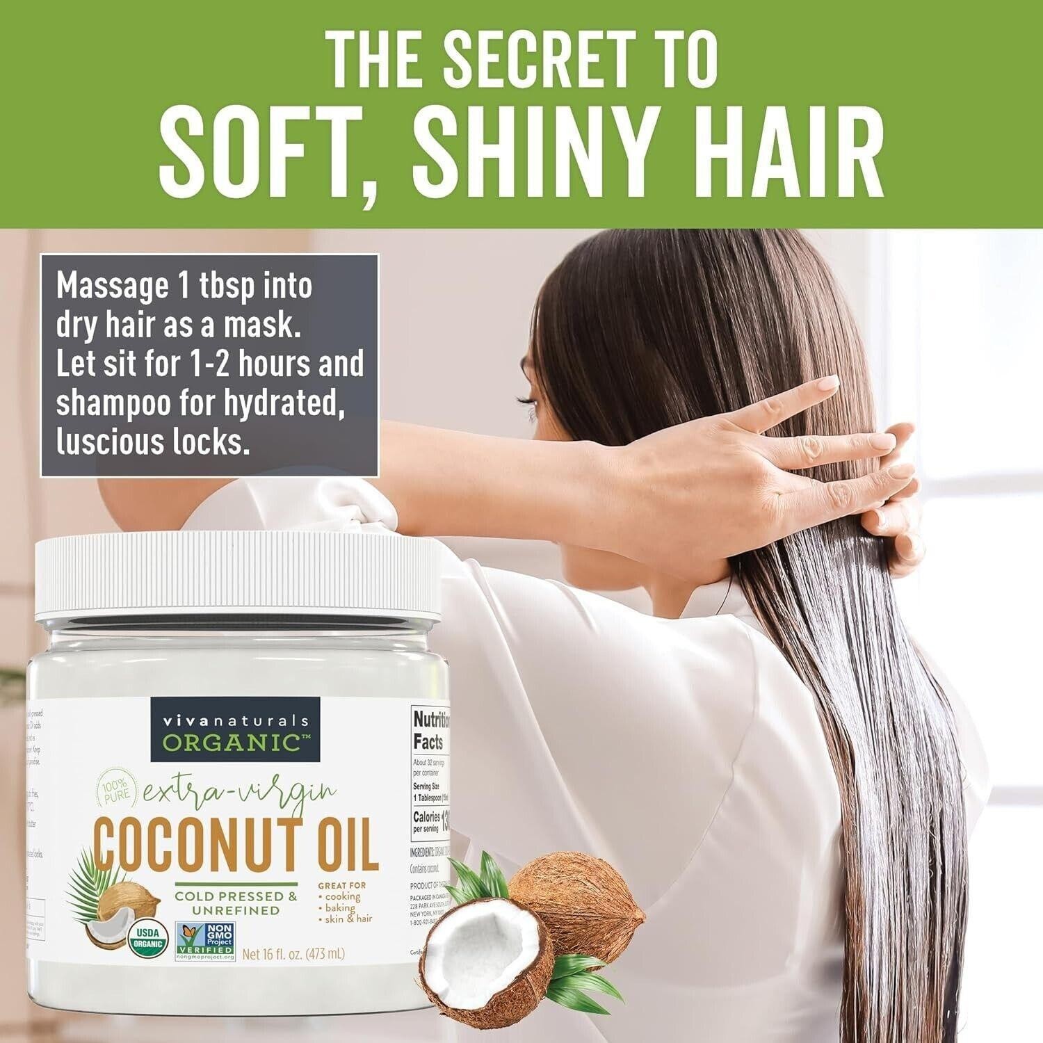 Aceite De Coco Organico Extra Virgen Para Cabello Piel Comestible Natural Virgin
