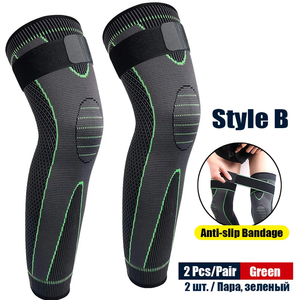 1Pair Sport Knee Support Brace Compression Long Full Legs Sleeve Arthritis Runni