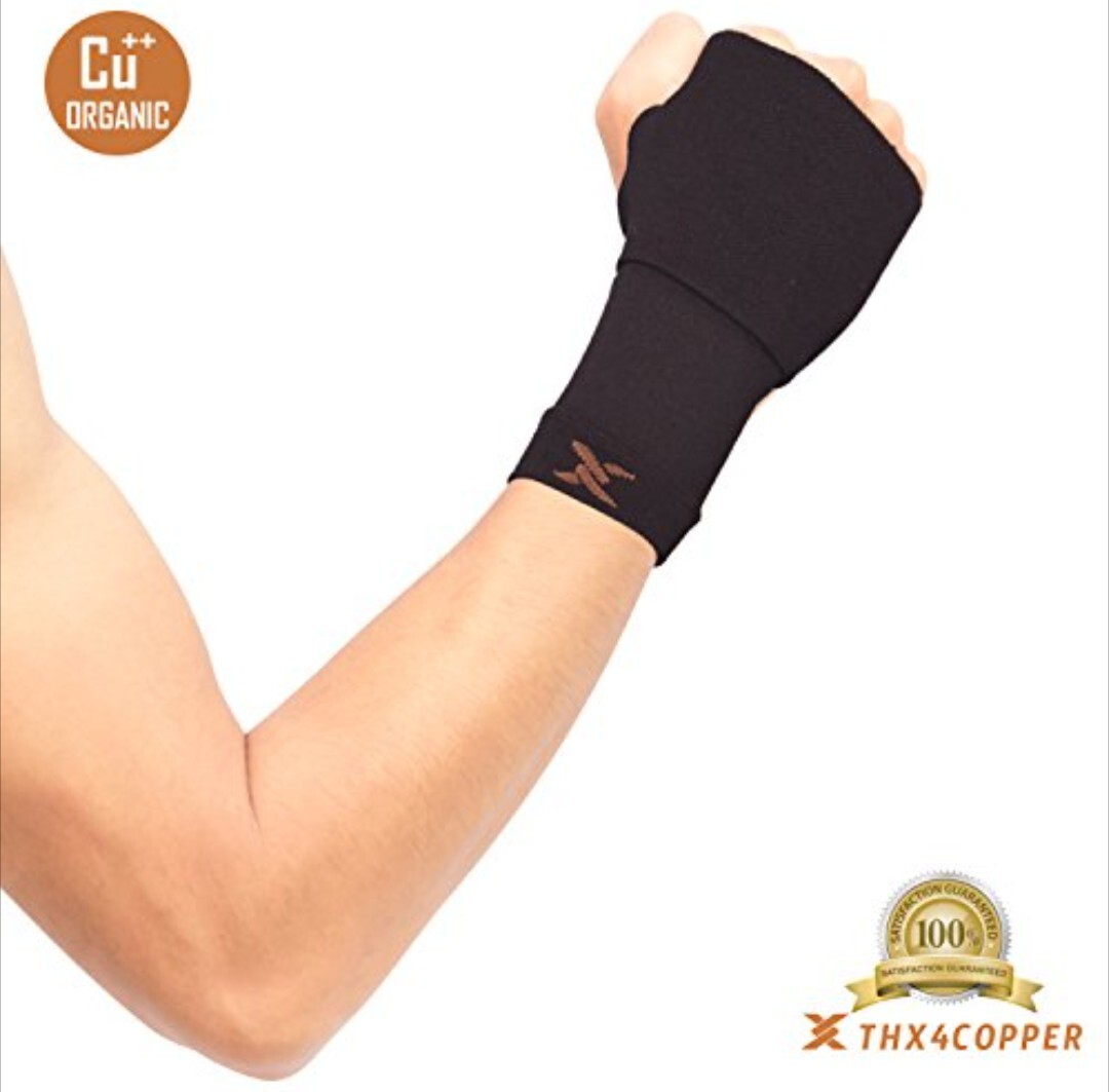 THX4Copper Single Hand and Wrist Compression Support, Black Sz-L NWOT