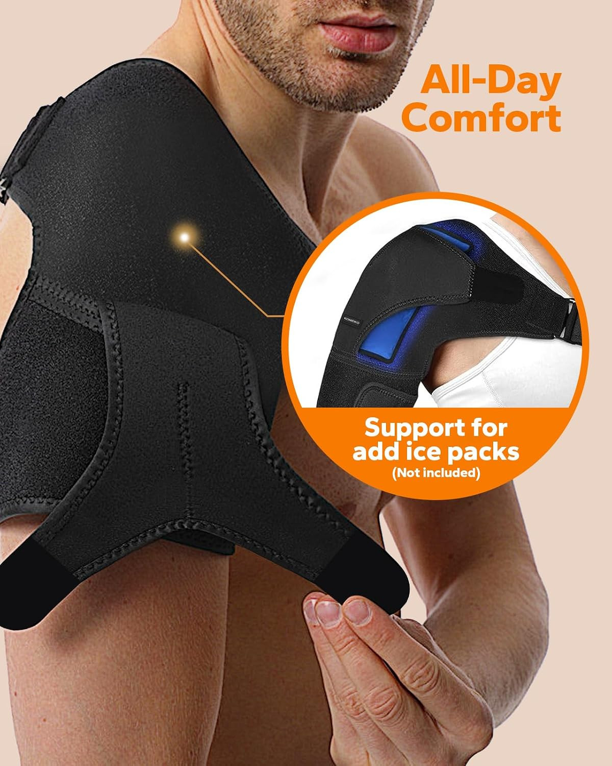 Shoulder Compression Sleeve for Preventing Strains and Dislocation, Adjustable