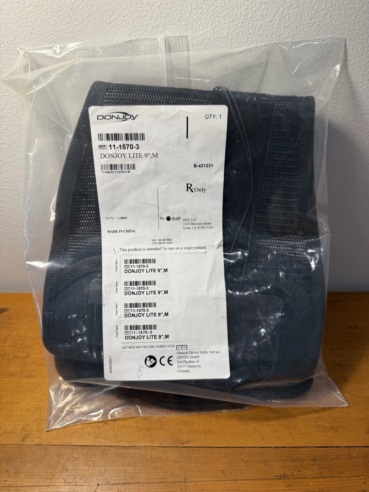 Donjoy Back Brace Djo Donjoy Lite 9″ Size Medium 11-1570-3 Brand New