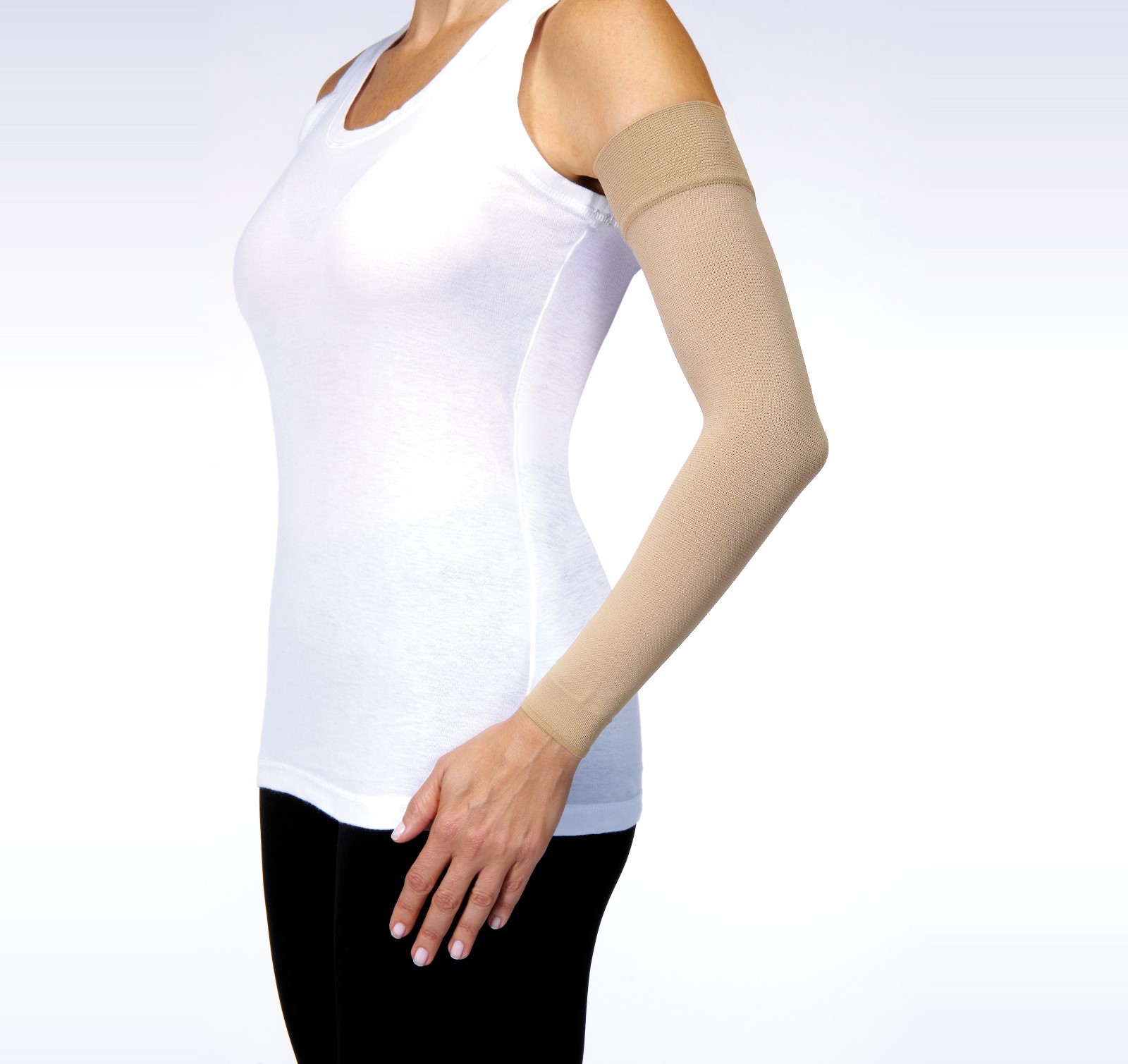 Mastectomy Arm Sleeve 15-20 mmhg Support Silicone Band Bella Strong Armsleeve