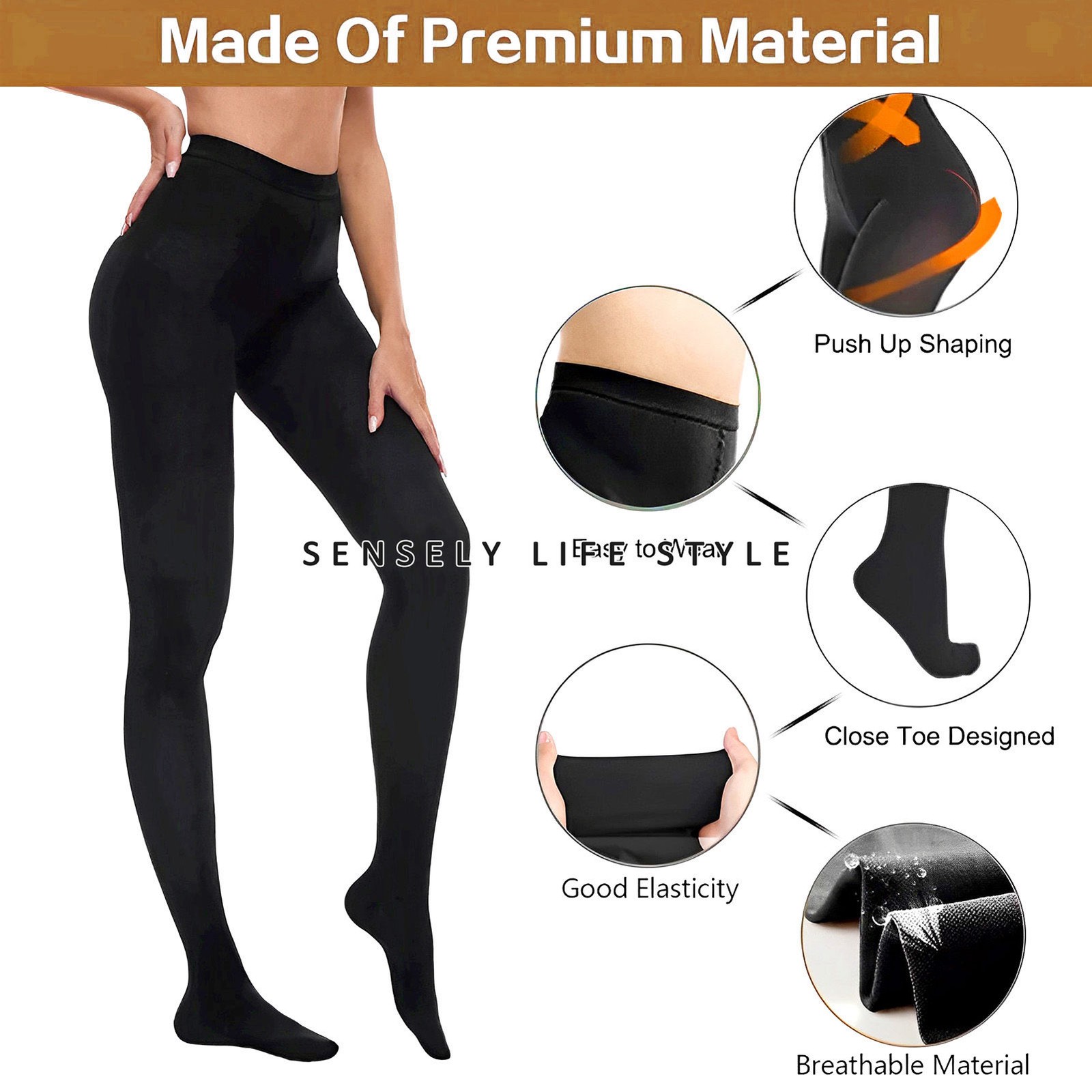 Compression Pantyhose for Women 20-30mmHg Closed Toe for Swelling Relief S-XXL