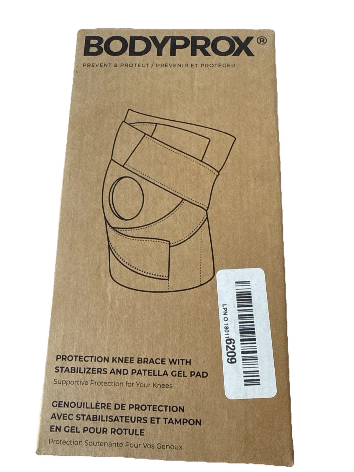 Bodyprox Knee Brace w/ Straps, Side Stabilizers & Patella Pads – SIZE Regular.