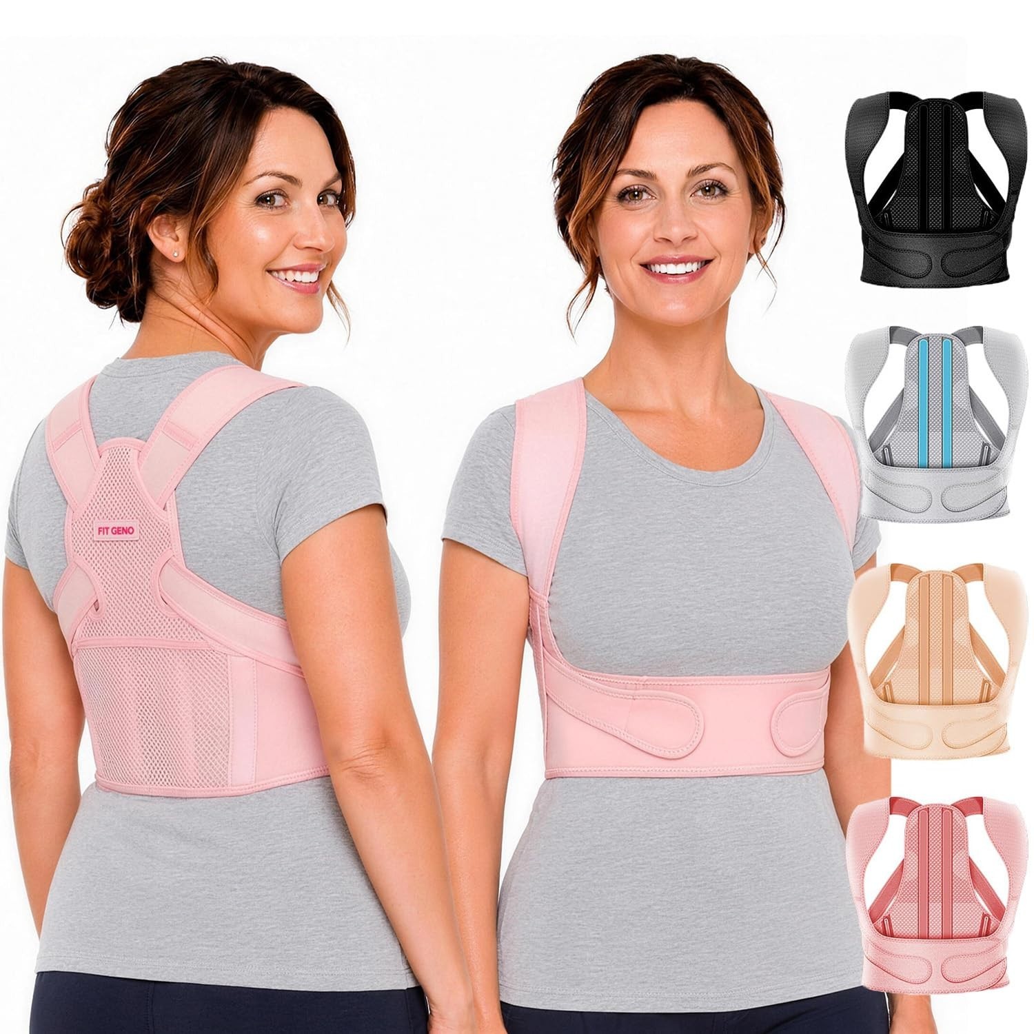 Adjustable Posture Corrector for Women – Lightweight Upper Back Brace for Pain R