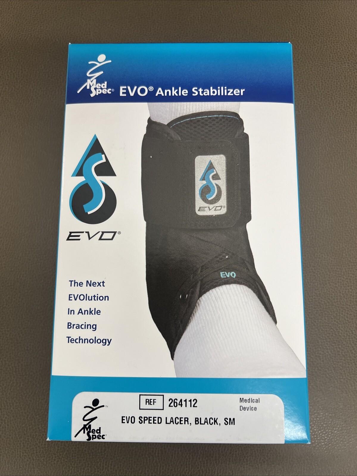 Med Spec EVO Ankle Stabilizer Brace Black Small New in Box