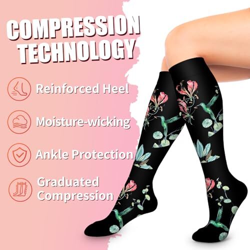 Bluemaple Copper Compression Socks For Women & Large-X-Large A-multicoloured20