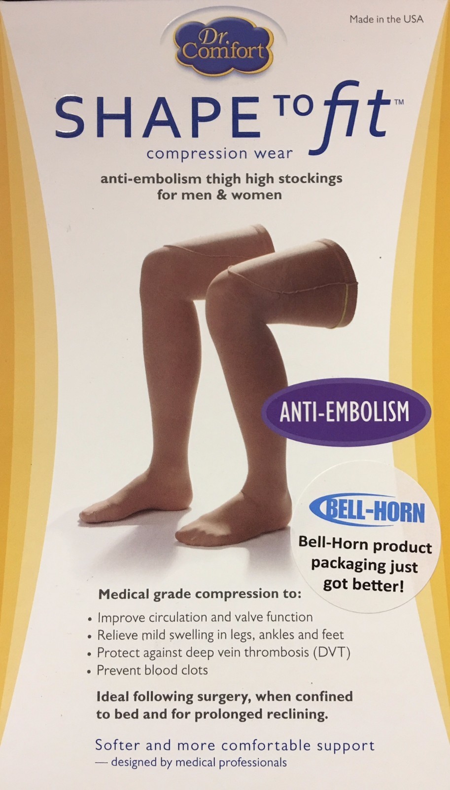 Shape to Fit 18 mmHg Thigh High Compression Stocking w/ stay up band – Anti Embo