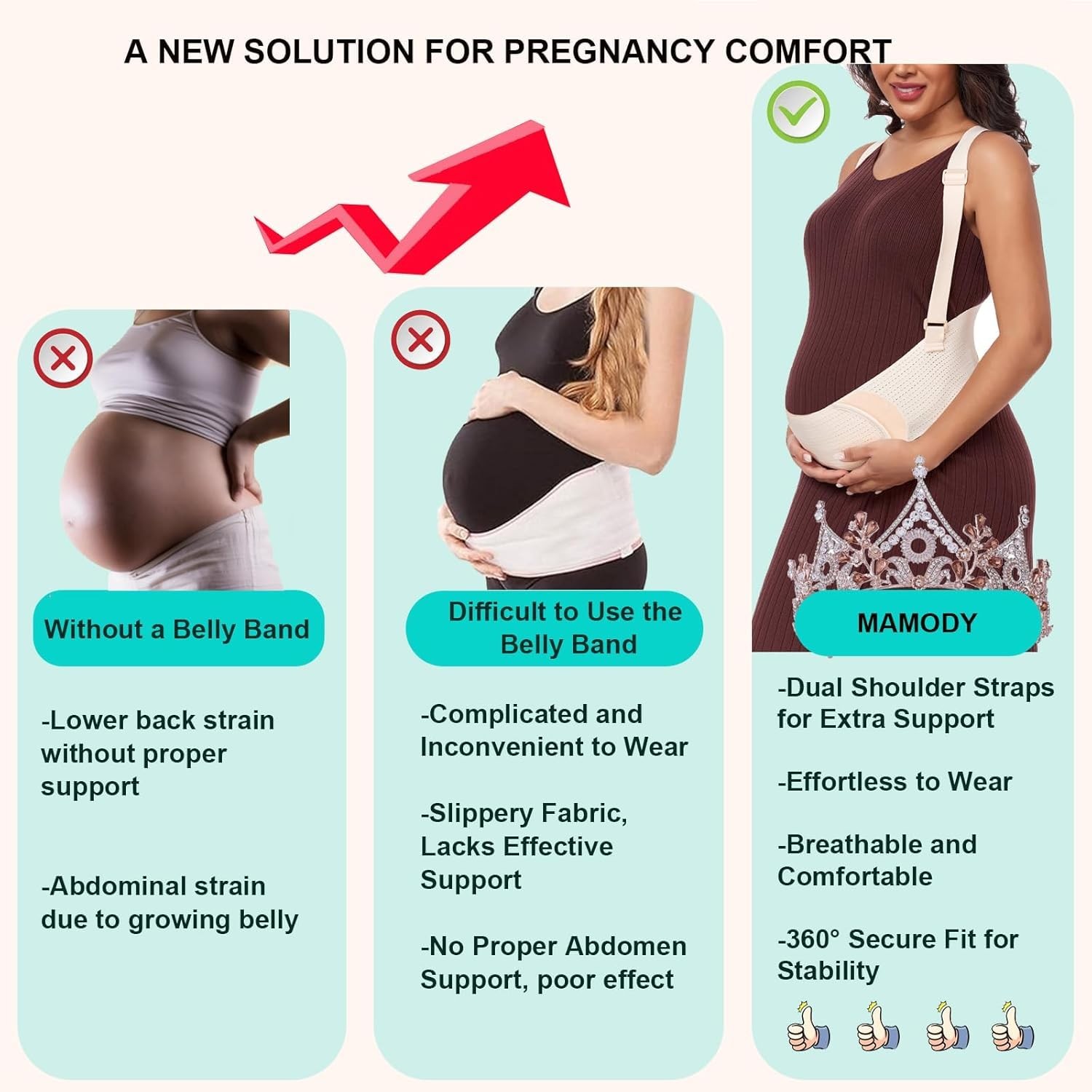 Lower Back Beige Pregnancy Belly Support Maternity Belt for Women Comfort Relief