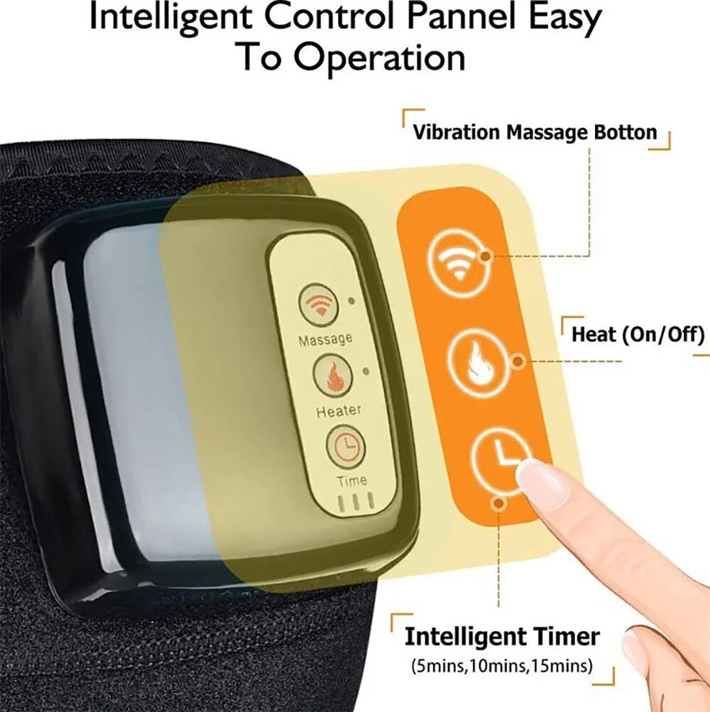 Electric Heating Knee Massager Pad Support Brace Leg Arthritis Therapy Massager