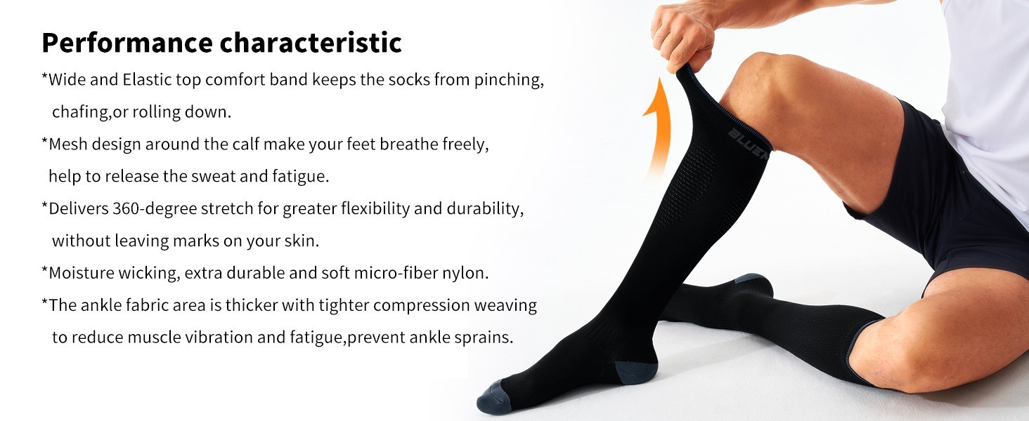 3 Pairs Compression Socks Stockings Womens Mens Knee High Medical 20-30 mmHG