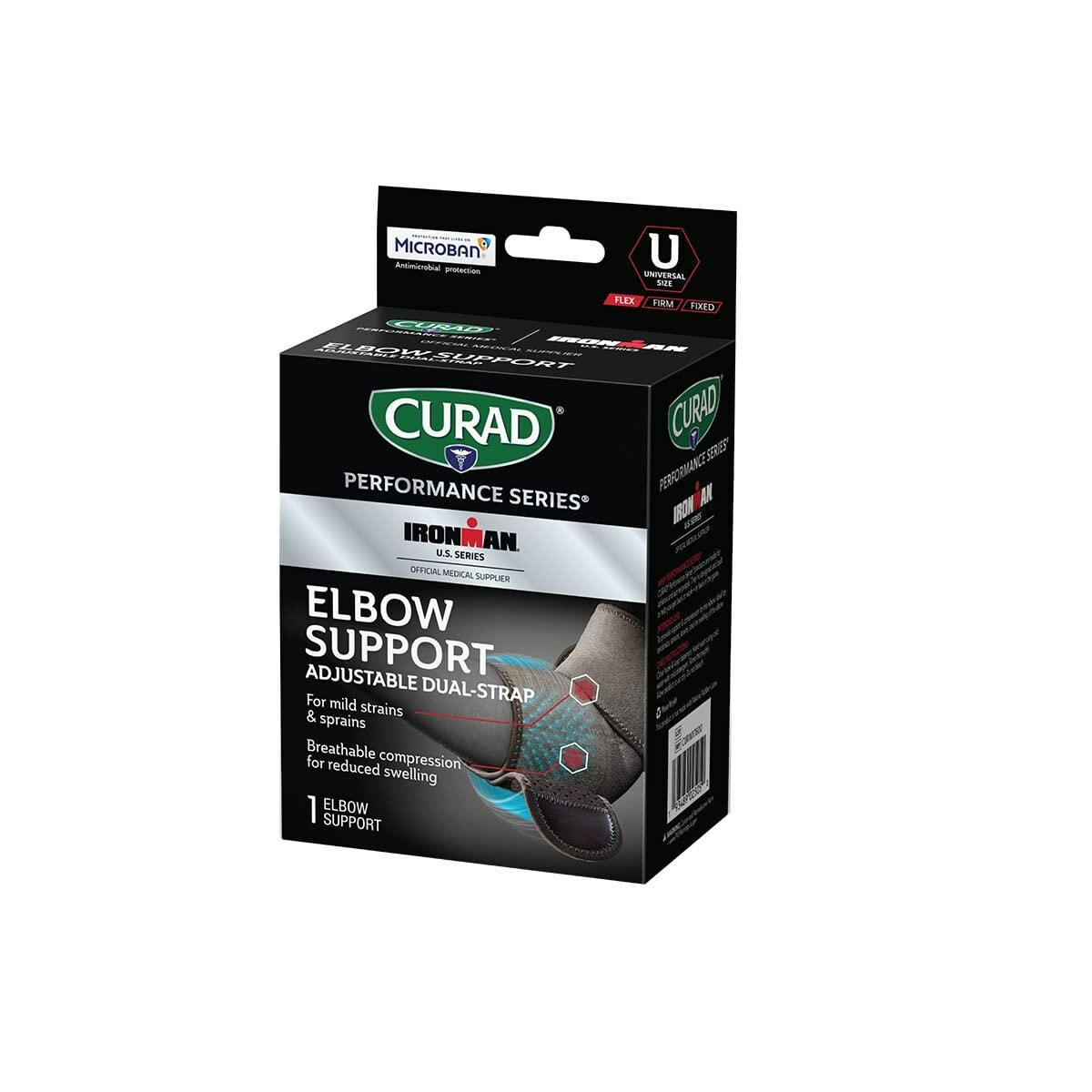Brace Support -CURAD Performance Series Ironman Adjustable Wraps Elbow pk of 2