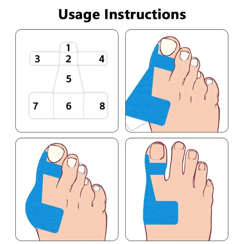 10PCS Bunion Corrector Kinesiology Tape Pain Relief Big Toe Spacer Support