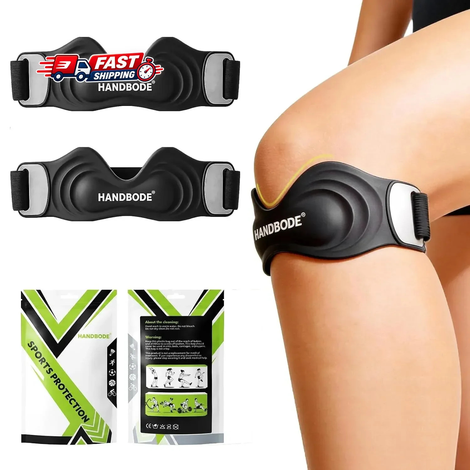Patellar Tendon Support Strap, Silicone Knee Brace for Men Women, Adjustable Pat