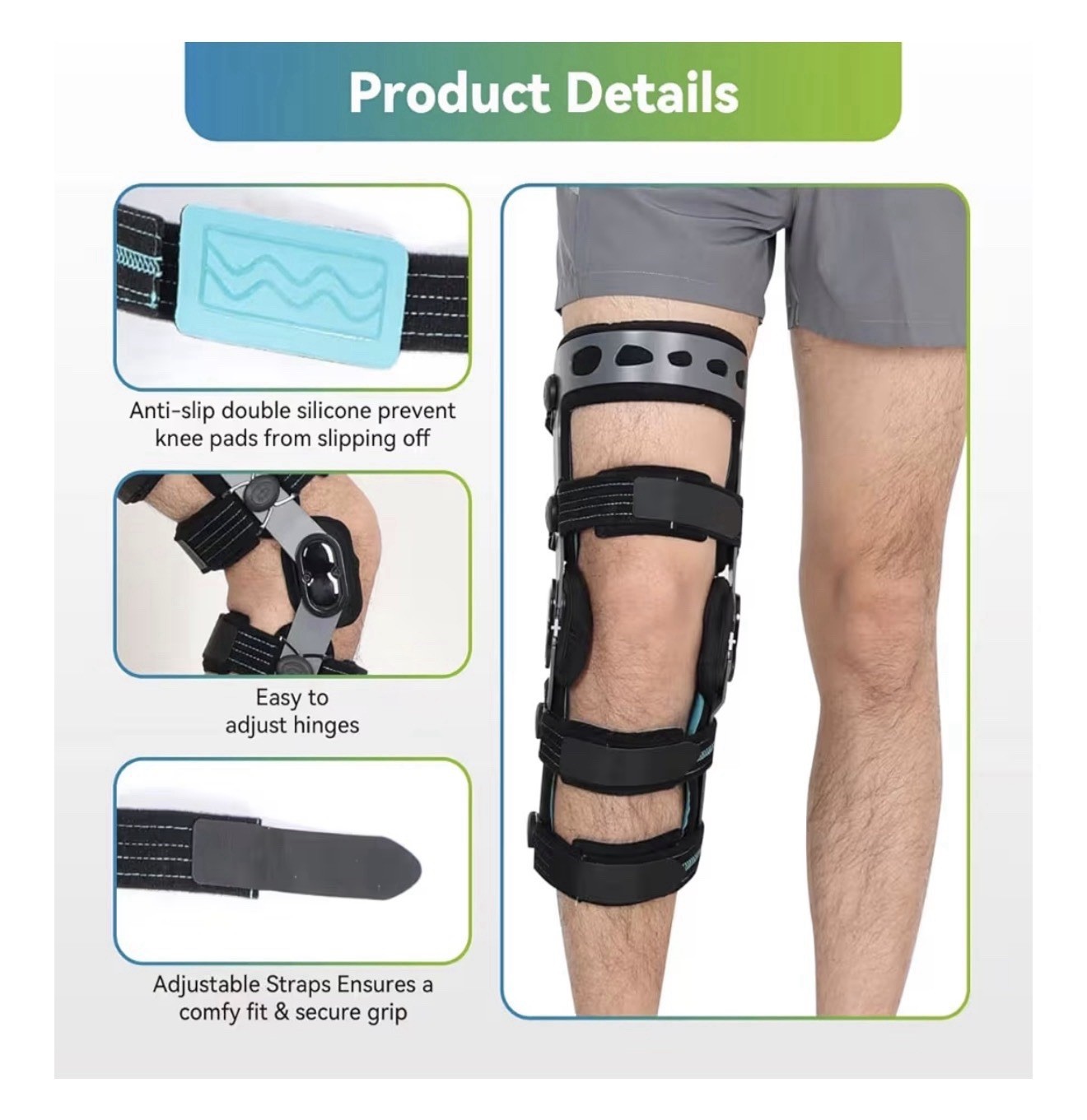 Komzer ACL Knee Brace for Ligament Injuries Sports Arthritis Left Extra large