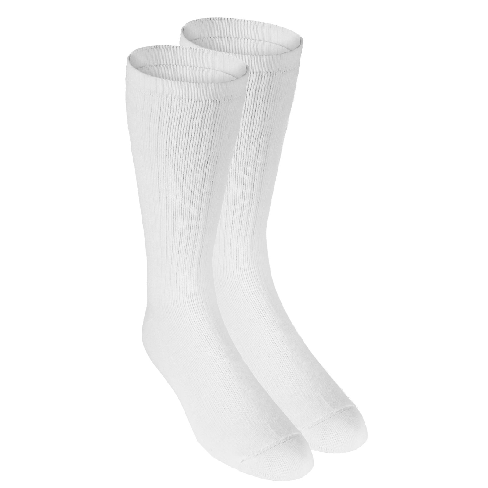 8-15 mmHg Compression Socks, Mid Calf Crew Length, Padded Cushion Foot, White…