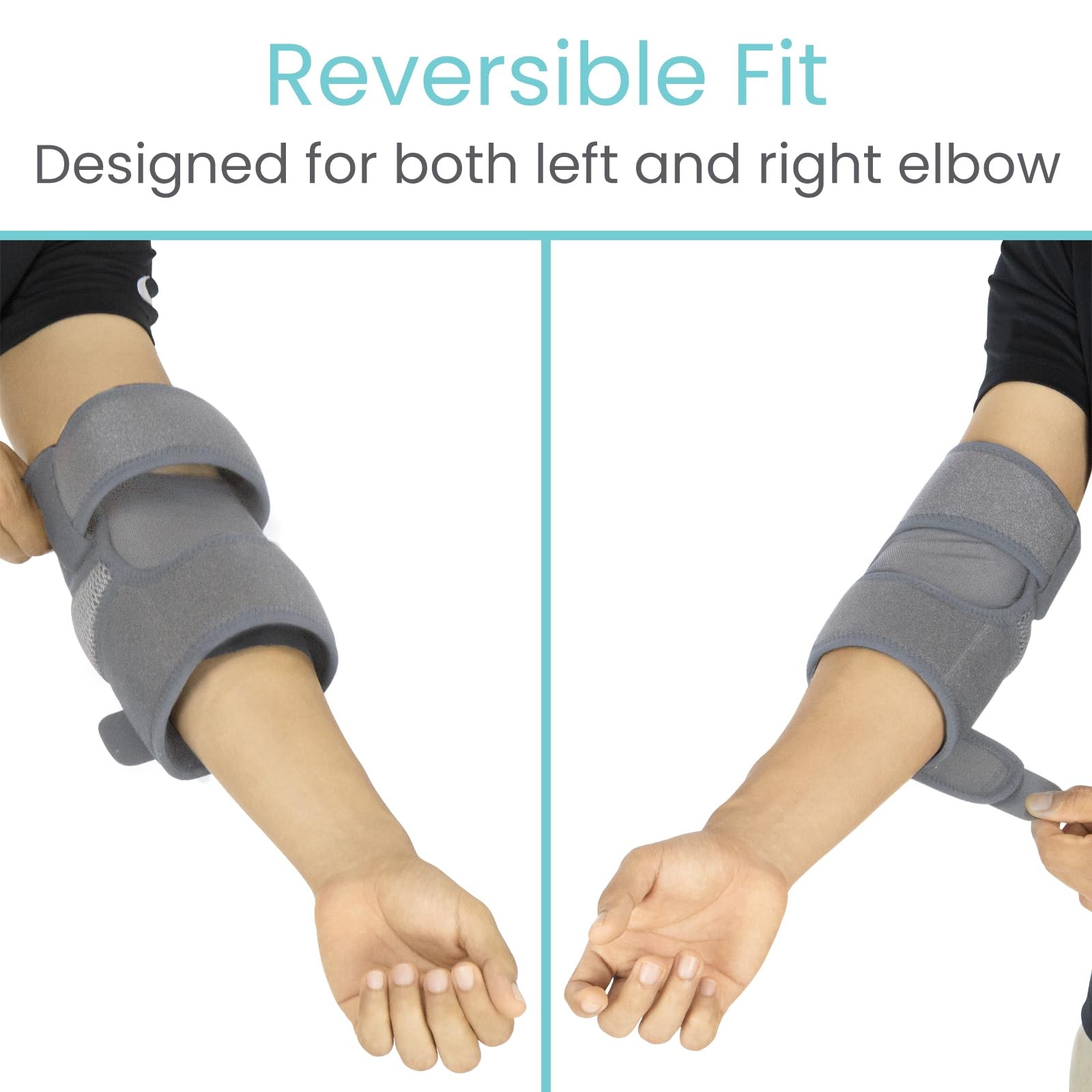 Vive Elbow Brace – Tennis Compression Sleeve – Wrap for Standard, Gray