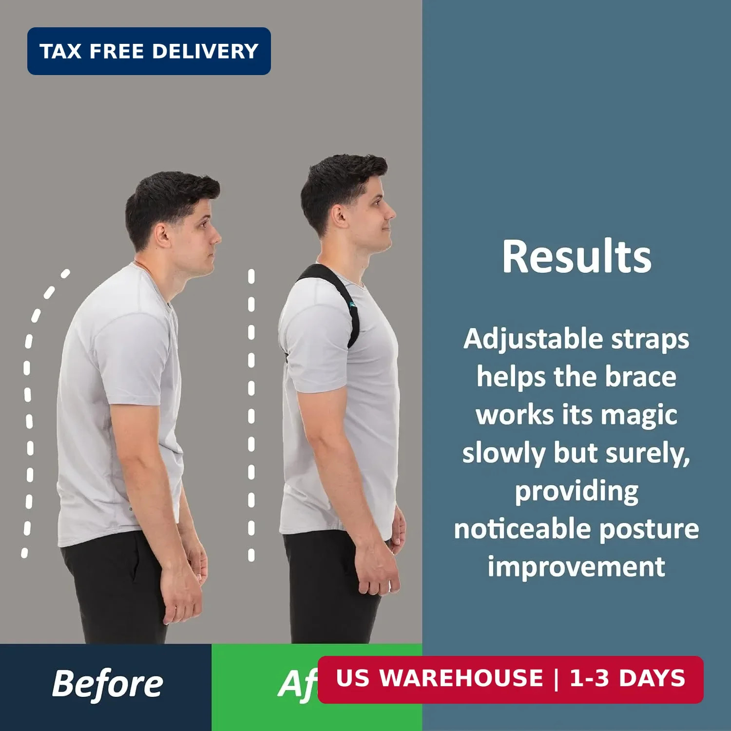 ComfyBrace Posture Corrector-Back Brace for Men and Women- Fully Adjustable Stra