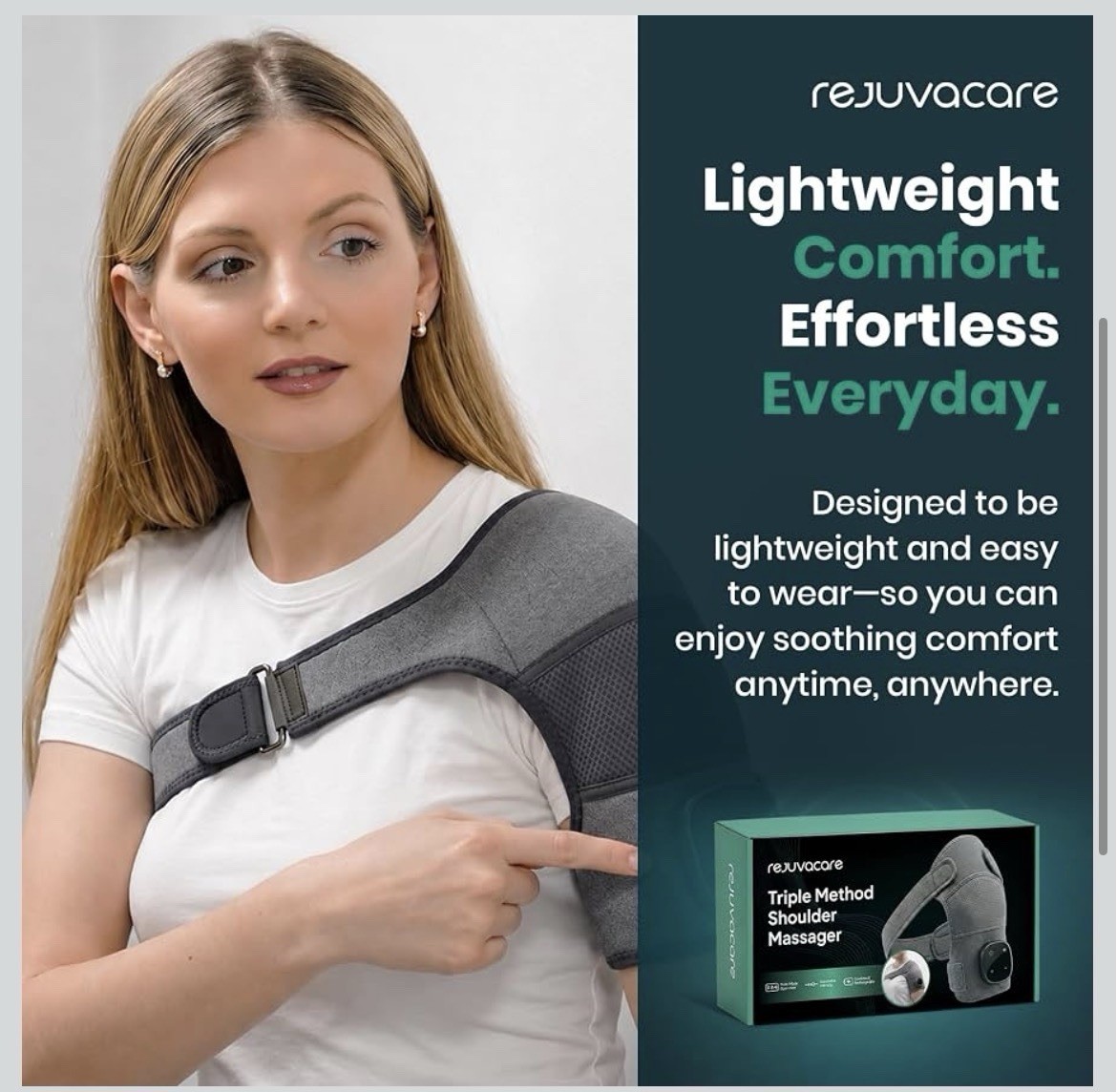 Cordless Rechargeable Vibration Wrap Wearable Shoulder Massager for Relaxation