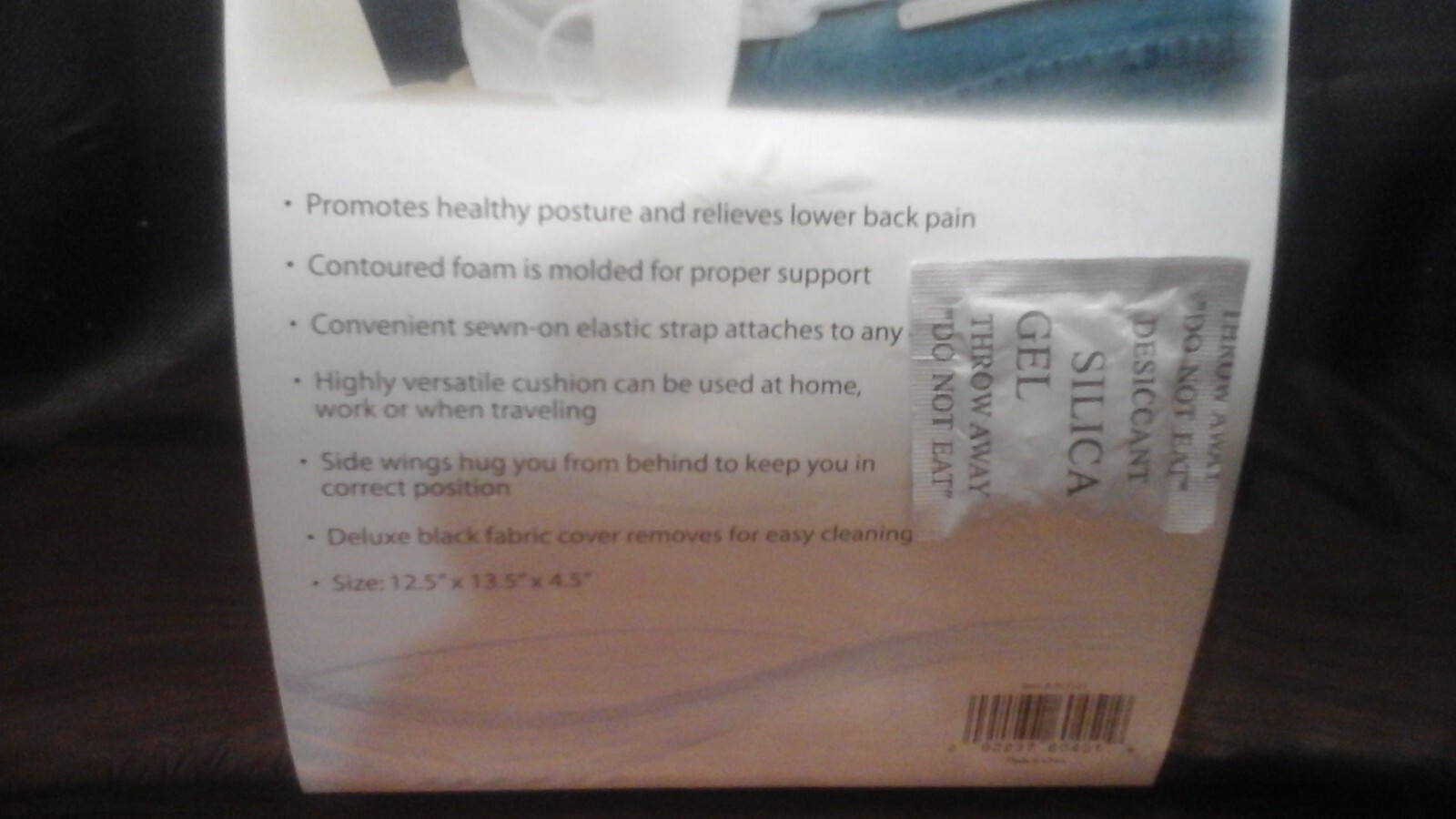 Contoured Lumbar Seat Back Support Cushion with Strap Promotes Healthy Posture