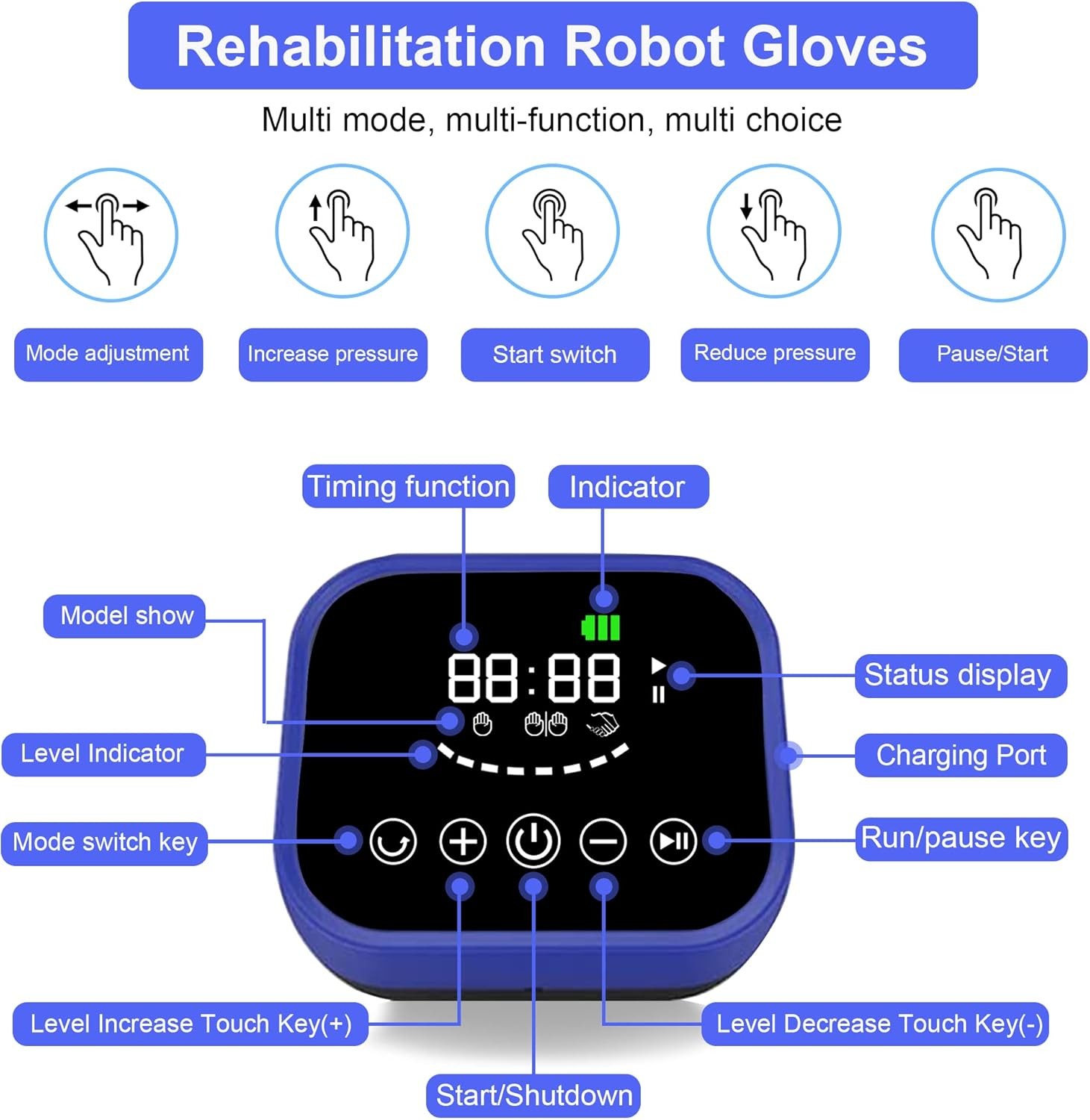 Rehabilitation Robot Gloves,Stroke Hemiplegia Hand Recovery Equipment,Hand Exerc