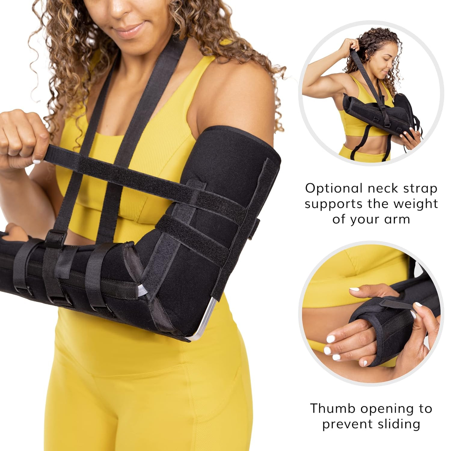 Posterior Long Arm Splint – Elbow Immobilizer Right or Left Forearm Brace with S