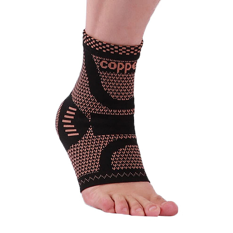 Copper Infused Ankle Support Compression Sleeve Men Women，for Foot Pain Relief