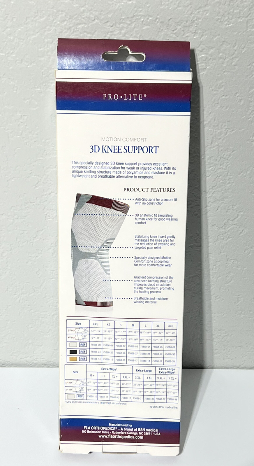 FLA Orthopedics ProLite 3D Knee Support – Extra Small XS