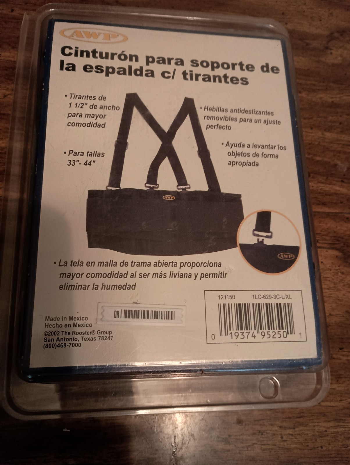 AWP Back Support Belt W/Suspenders Brand New In Box Fits Waist Size 33″ – “44