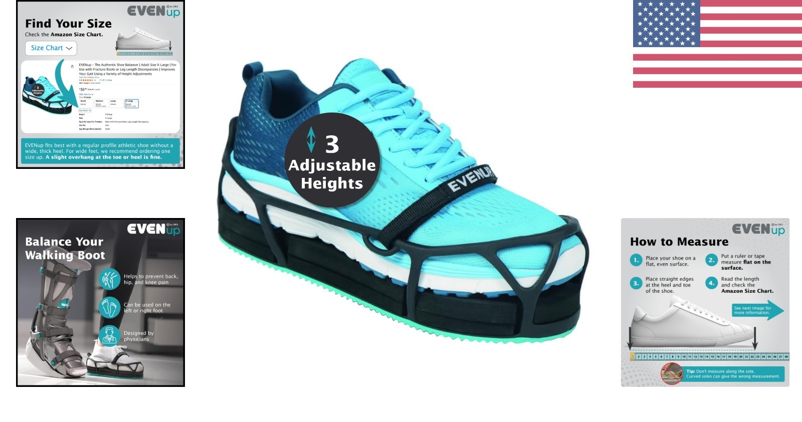 Black Adjustable Shoe Lift for Fractured Foot – Perfect Fit for Daily Activities