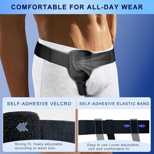 Hernia Support Belt for Men or Women for Unilateral Inguinal Hernia One Size