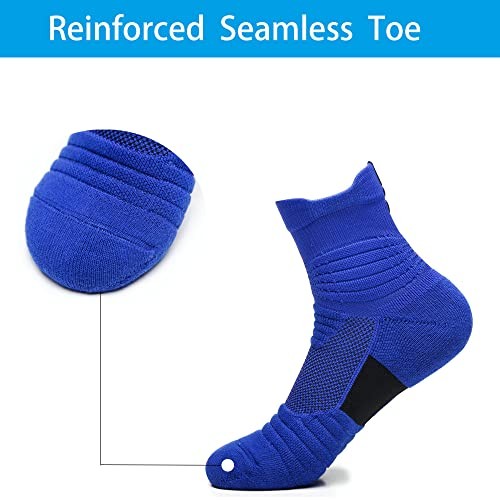 Basketball Socks Compression Cushion Thick Cycling Socks 6-10 4 Pack White